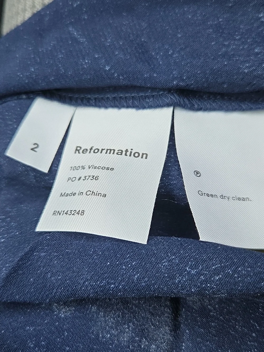 Reformation Navy Slip Mini with Subtle Speckle - Picture 3 of 4